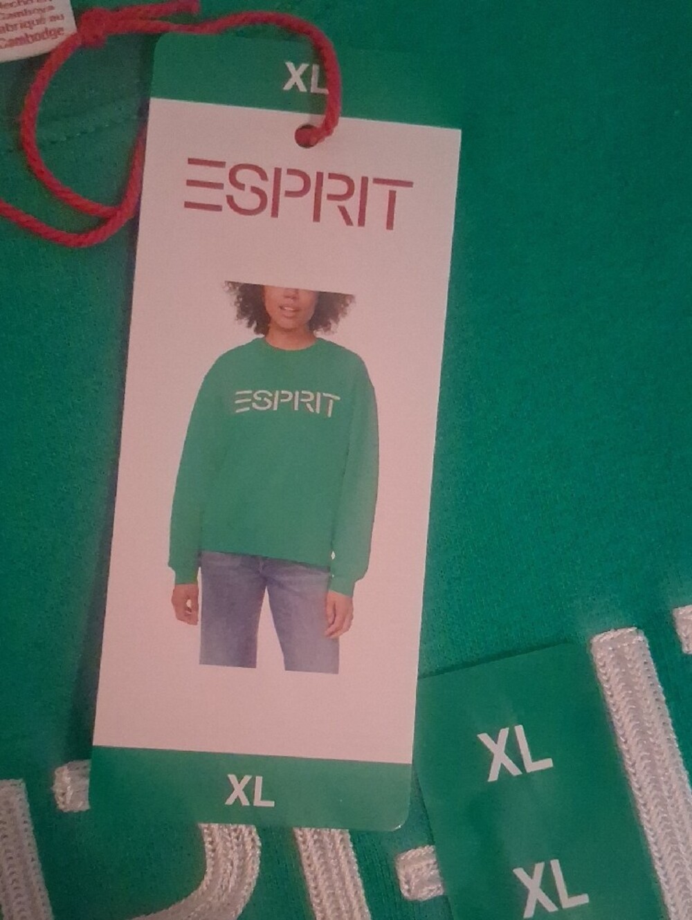 Esprit Womans Bright Green Logo Pullover - Picture 2 of 4